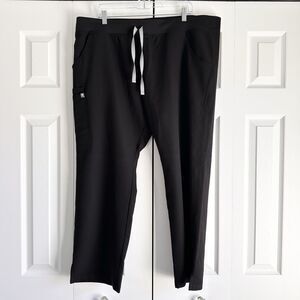 FIGS Kade Scrub Pants XXL Petite Black Technical Collection Drawstring Stretch